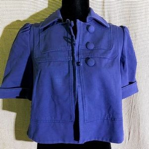 Washed blue cropped top short sleeved jacket!